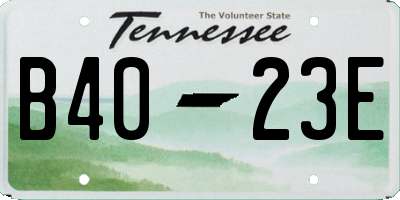 TN license plate B4023E