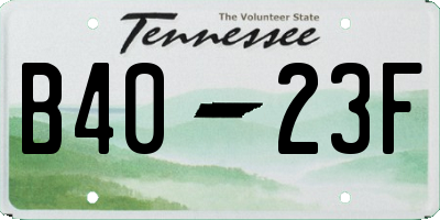 TN license plate B4023F