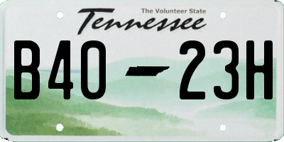 TN license plate B4023H