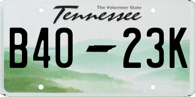 TN license plate B4023K