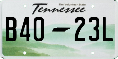 TN license plate B4023L