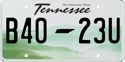 TN license plate B4023U