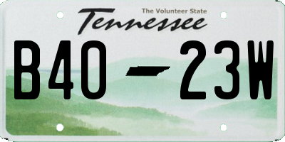 TN license plate B4023W