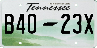 TN license plate B4023X