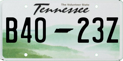 TN license plate B4023Z