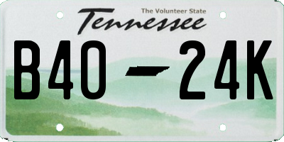 TN license plate B4024K
