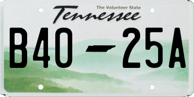 TN license plate B4025A