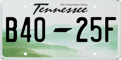 TN license plate B4025F