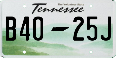 TN license plate B4025J