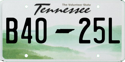 TN license plate B4025L