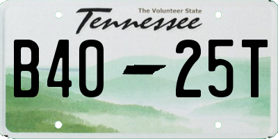 TN license plate B4025T