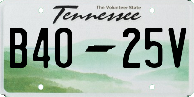 TN license plate B4025V