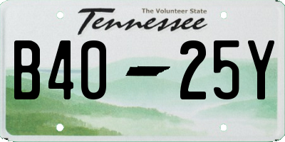 TN license plate B4025Y