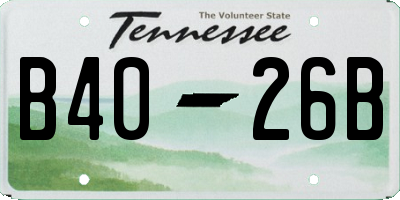 TN license plate B4026B