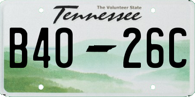 TN license plate B4026C