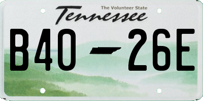 TN license plate B4026E