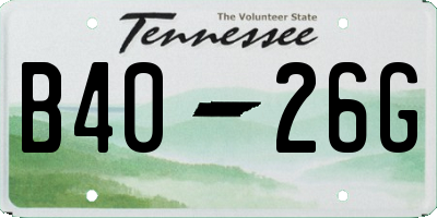 TN license plate B4026G