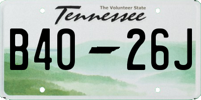 TN license plate B4026J