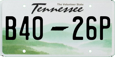 TN license plate B4026P