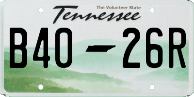 TN license plate B4026R