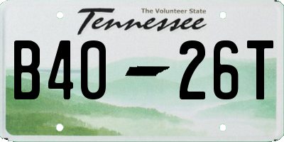 TN license plate B4026T
