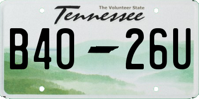 TN license plate B4026U