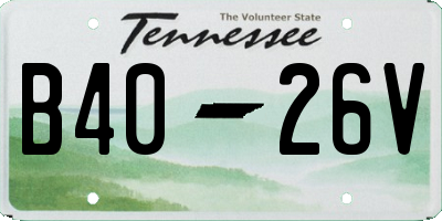 TN license plate B4026V