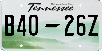TN license plate B4026Z