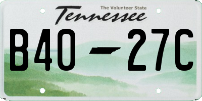 TN license plate B4027C