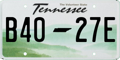TN license plate B4027E