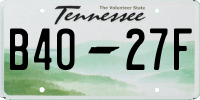 TN license plate B4027F