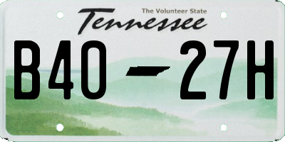 TN license plate B4027H