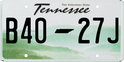 TN license plate B4027J