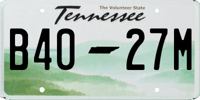 TN license plate B4027M