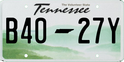 TN license plate B4027Y