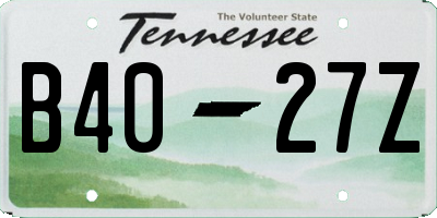 TN license plate B4027Z