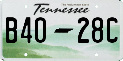 TN license plate B4028C