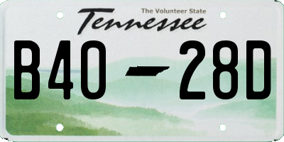 TN license plate B4028D