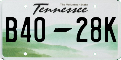 TN license plate B4028K