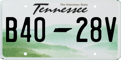 TN license plate B4028V