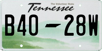 TN license plate B4028W