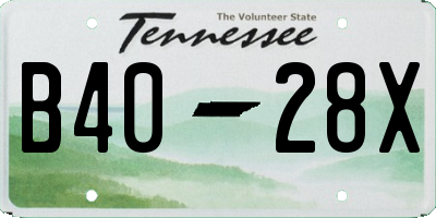 TN license plate B4028X