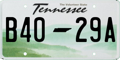 TN license plate B4029A