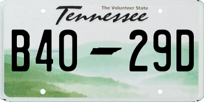 TN license plate B4029D