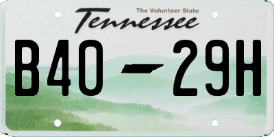 TN license plate B4029H