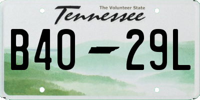 TN license plate B4029L