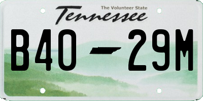 TN license plate B4029M
