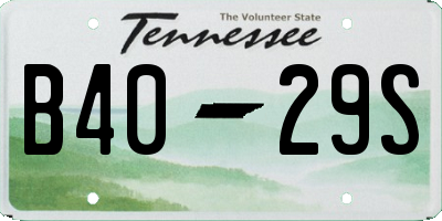 TN license plate B4029S