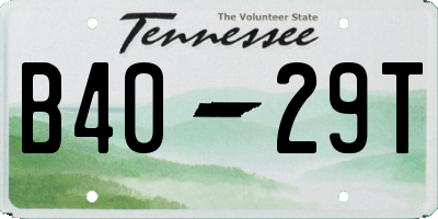 TN license plate B4029T
