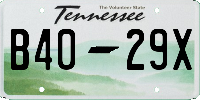 TN license plate B4029X